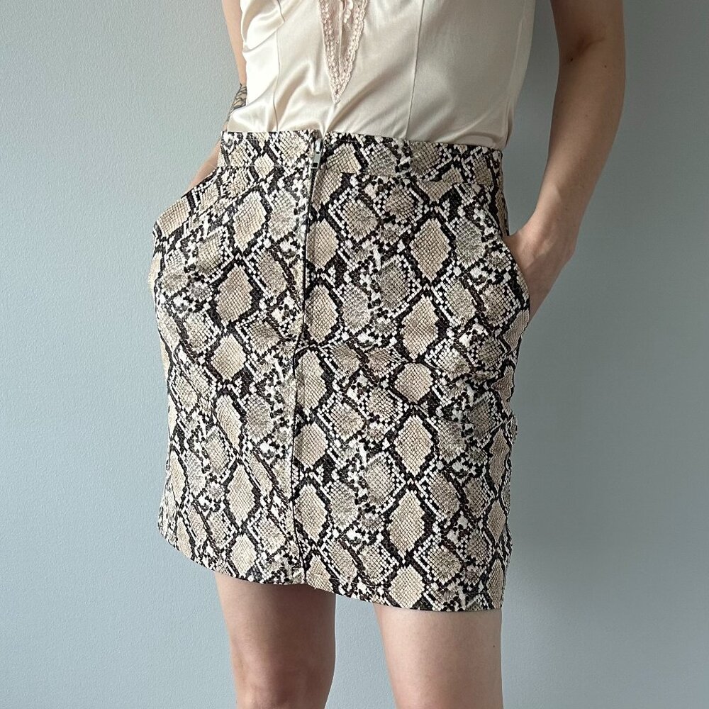 XLE The Label Faux Snakeskin Mini Skirt